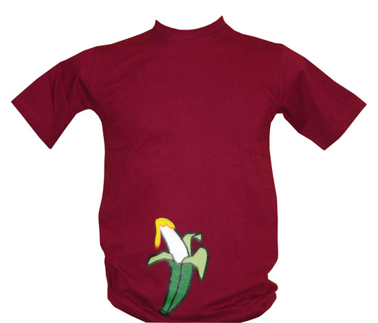 T-Shirt: Banana Burgundy