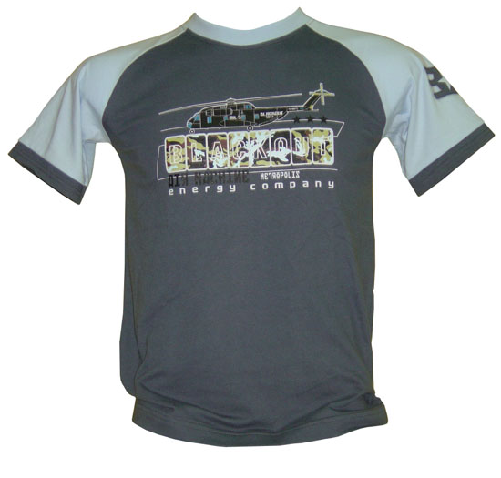 T-Shirt: Black out Dark grey-light blue