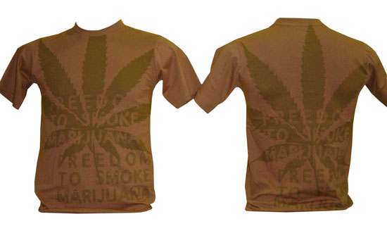 T-Shirt: Marijuana Brown