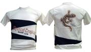 T-Shirt: Gecko White-navy